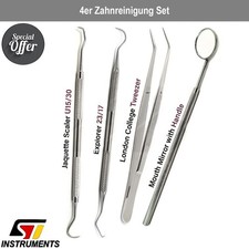 4er Set Zahnreinigung Zahnpflege Zahnarztbesteck Zahnsteinentferner Dental CE