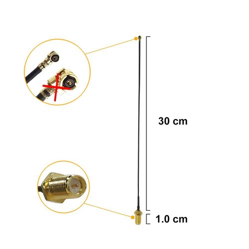 6dBi ANTENNA + Cable RP-SMA M.2 IPEX MHF4 U.fl 2.4G 5Ghz WiFi Dual Band NEW - Picture 4 of 7