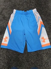 Under Armour Kids Space The Floor Shorts Big Kids Blue/Orange Sz YLG