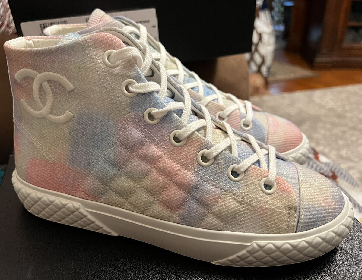 Chanel Printed Multicolor High Top Sneakers CC Logo | eBay Chanel Printed Multicolor High Top Sneakers CC Logo | eBay