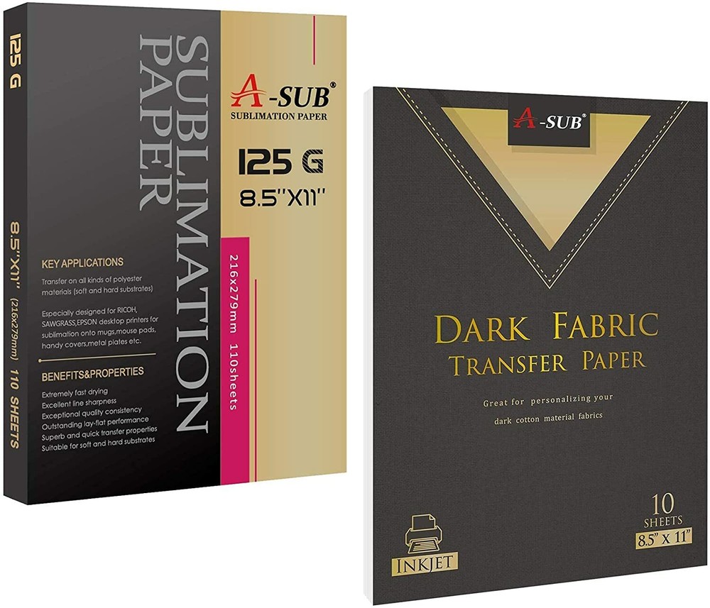 High-Quality A-SUB 125g Sublimation Paper with Dark Cotton Transfer 8.5x11