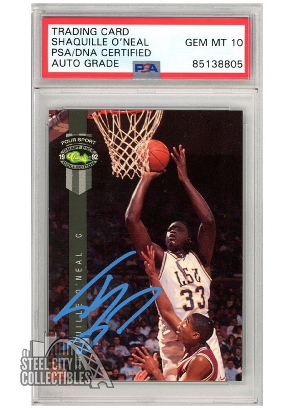 Shaquille O'Neal 1992 Classic Four Sport Autograph Rookie Card #1 PSA/DNA 10