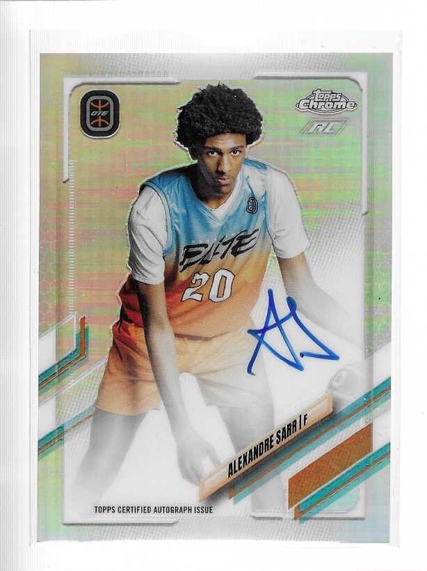ALEXANDRE SARR 2021-22 TOPPS CHROME OVERTIME ELITE ROOKIE AUTO CARD #CA-AS2