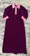 Vintage 70s JCPenney Pink Purple Stripe Robe House Coat Dressing Gown Size 10