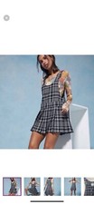 Anna Sui x Urban Outfitters Exclusive Black And White Plaid Mini Dress  size S
