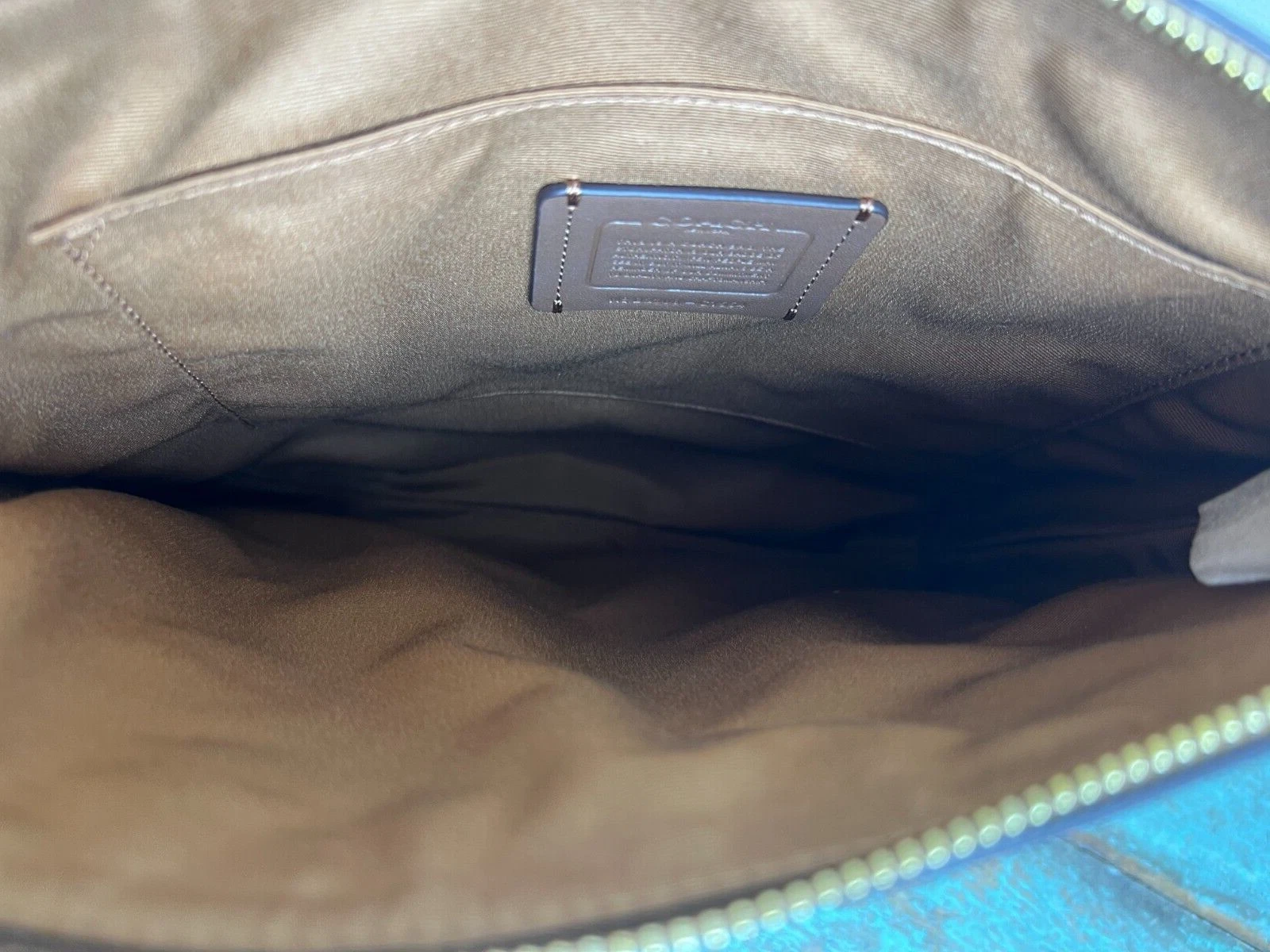 Coach C1554 Borsa Portadocumenti Rowan Cachi Gesso Tela Firmata