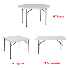 3/4ft Folding Table Portable Indoor Outdoor Picnic Party 3 Shape Portable
