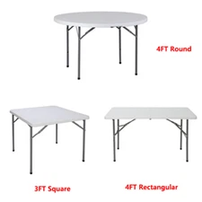 3/4ft Folding Table Portable Indoor Outdoor Picnic Party 3 Shape Portable
