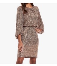New Vince camuto gold Gold sequin dress 3/4 balloon sleeve Size 6 Party Holiday