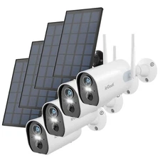 ieGeek Wireless Outdoor Solar Security Camera 2K WiFi Home Battery CCTV System
