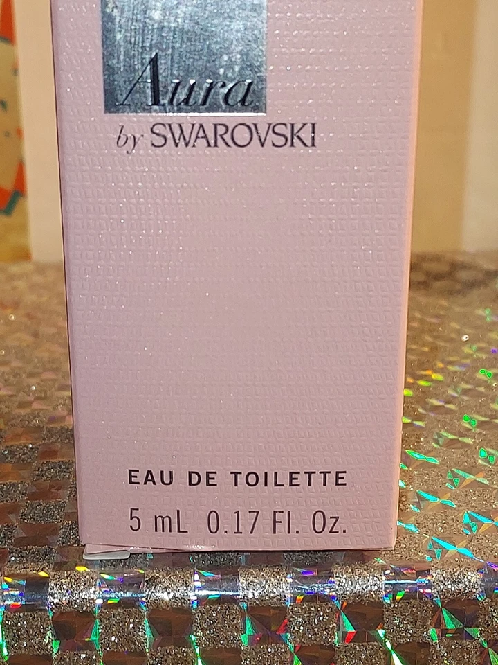 NUEVO~Swarovski~**AURA EAU DE TOILETTE SPLASH**~Tamaño de monedero~.17 OZ ~CAJA ROSA CLARO Foto 4 de 4