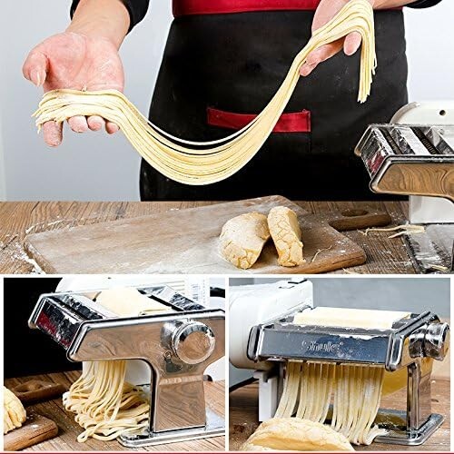 Fresh Pasta Maker Roller Machine Stainless Steel for Spaghetti Noodle Fettuccine