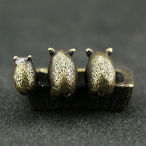 1PC Brass Tea Pet Little Pigs Drink Water Figurines Sculpture Display Kung Fu - Picture 6 of 10