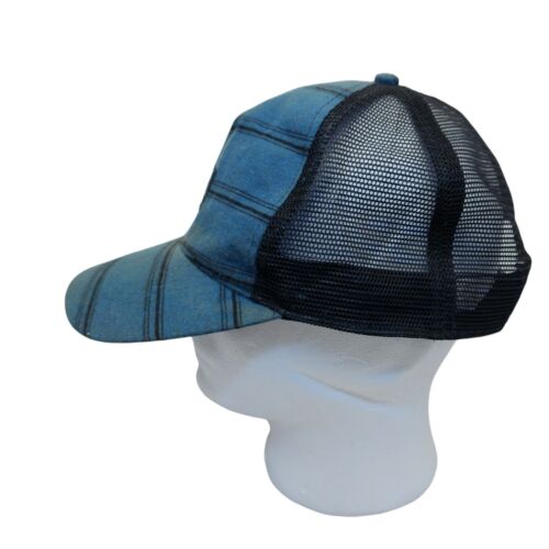 Beautiful Giant Snapback Cap Hat Blue black stripe mesh - Picture 6 of 7