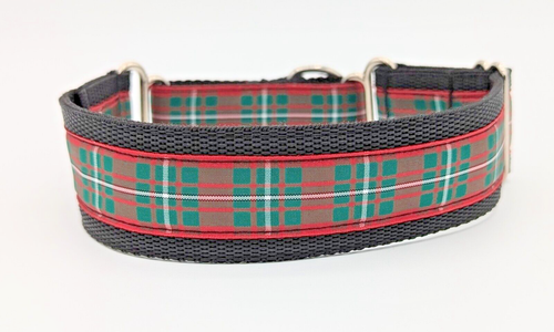 Red Green Macgregor Tartan Reducing Width Martingale Dog Collar Lead Set Whippet - Picture 3 of 7