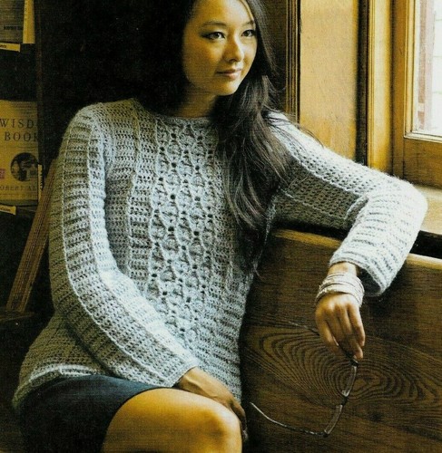 WINTER FROST SWEATER 5 SIZES WOMEN'S CROCHET PATTERN INSTRUCTIONS