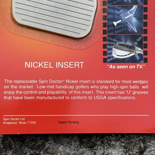 Spin Doctor RI Wedge Insert Nickel Right Hand Golf Club 05614 Sealed NEW - Picture 4 of 10