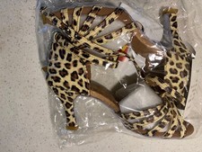 latin dancing shoes sz 4 sz 34 leopard brand new