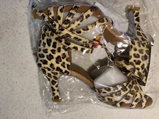 latin dancing shoes sz 4 sz 34 leopard brand new