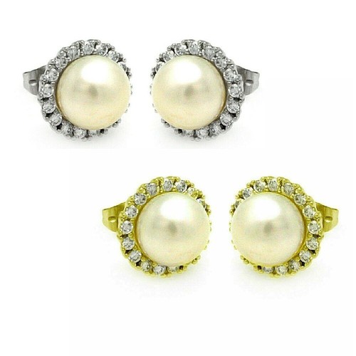 Boucles d'oreilles rondes en argent sterling 925 avec opale