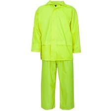 Adults Overall Rain Suit Jacket & Trousers Waterproof Set Mens PVC Rain Coat NEW