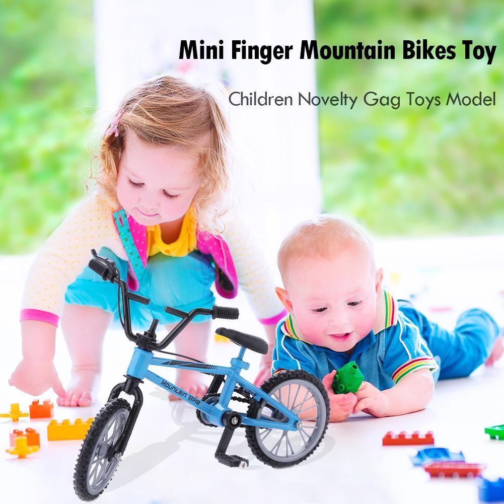 Mini Finger Mountain Bikes Diecast Alloy Stents Finger Bicycle (Sky
