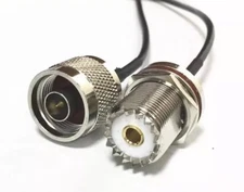 12” N male to UHF female bulkhead pigtail cable RG174 20cm for ham radio CCTVUSA