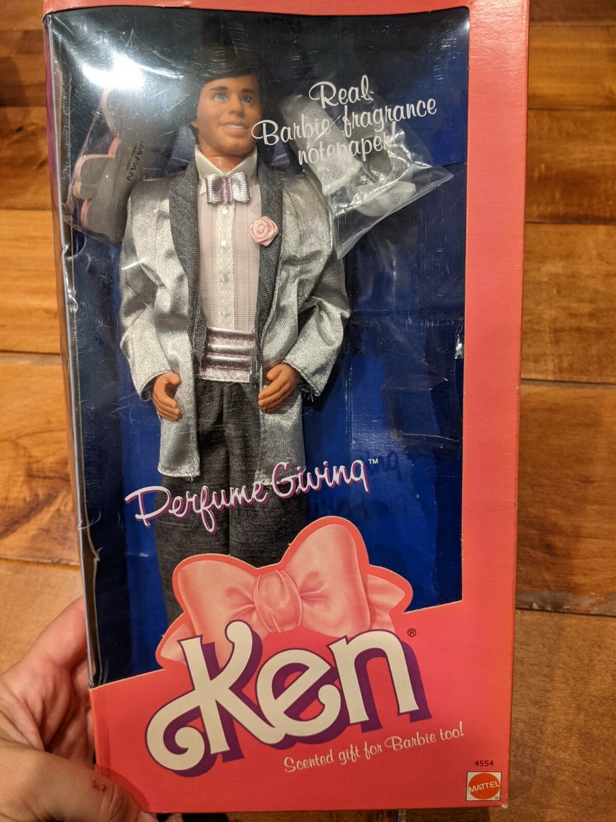 PERFUME GIVING KEN BARBIE DOLL 1987 MATTEL #4554 Damaged box but