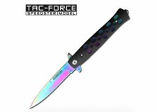 Tac Force YC-619RB Stiletto Style Spring Assist Knife "Rainbow" - Rescue Window