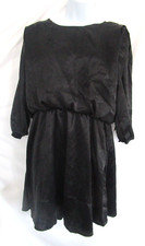 Express Women Size Med. Dress Elastic W. Round Neck 3/4 Sleeve Black Shimmer NWT