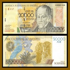 Venezuela 20000 Bolivares, 2001 P-86a Prefix A Unc