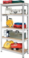 5 Shelf 150kg Boltless Shelving Unit, Silver - CLARKE INTERNATIONAL