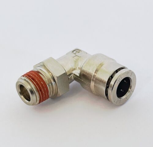 (6) Camozzi ND6520-04-02 DOT Pneumatic 1/4" TUBE X 1/8" Male Pipe Swivel Elbow - Picture 2 of 6