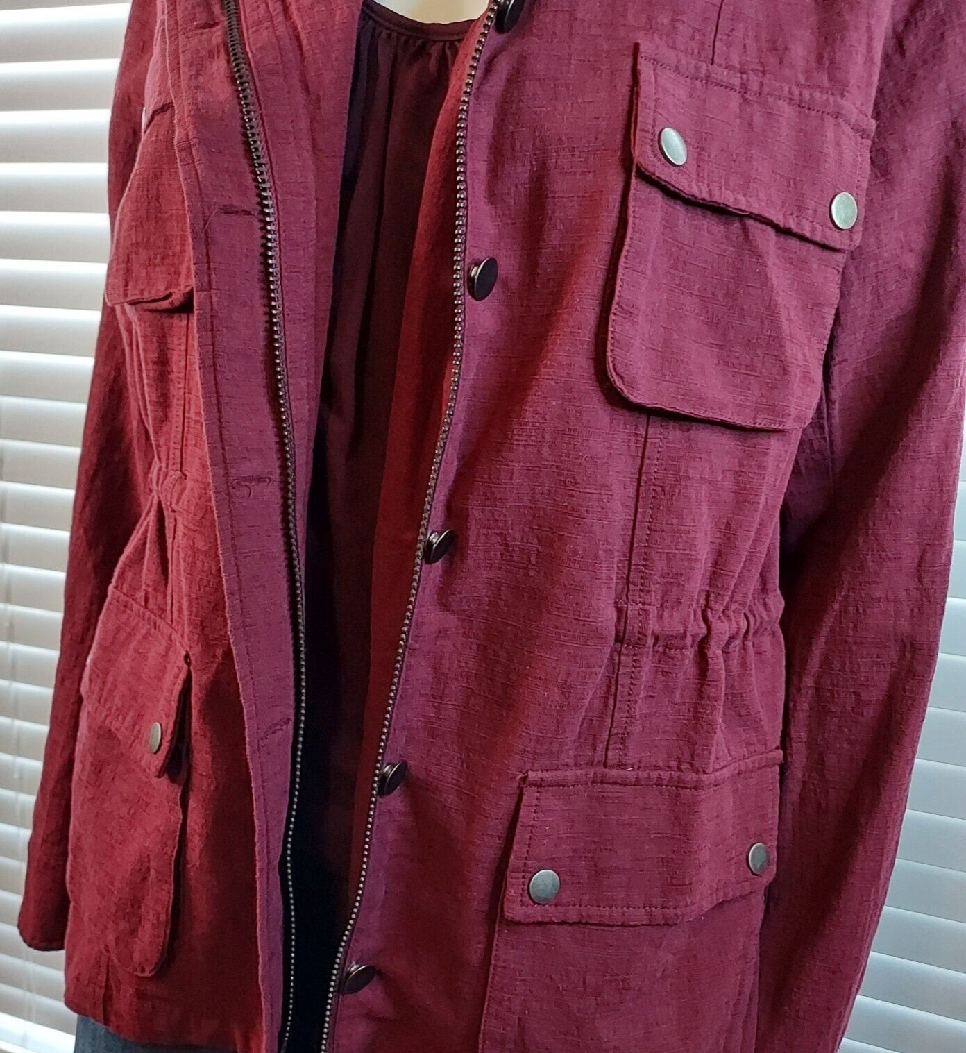 Blu Pepper Utility Jacket Button Zip Drawstring P… - image 10