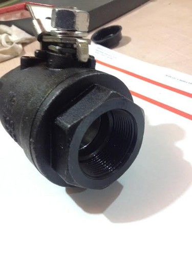 Kitz #49 1-1/4" Gewinde NPT Kugelhahn, zweiteilig, Inline Hebel mit Mutter - Bild 4 von 4