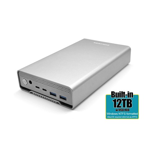 Avolusion PRO-G1 12TB USB 3.2 Gen 2 (10Gbps) USB-C External Hard Drive with U... - Picture 2 of 7