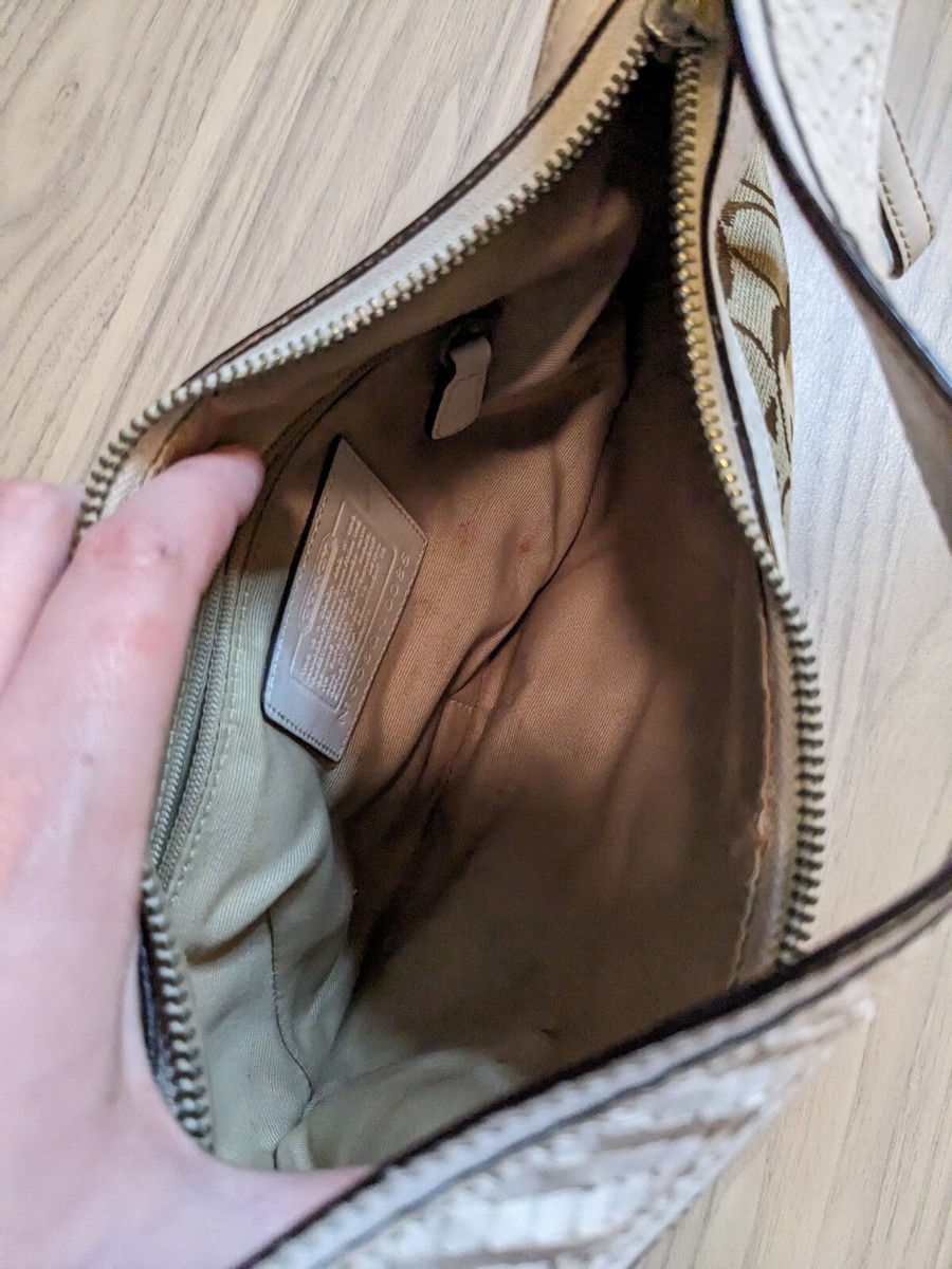 COACH Signature Y2K Soho Hobo Brown White Monogram Jacquard COACH Signature Y2K Soho Hobo Brown White Monogram Jacquard