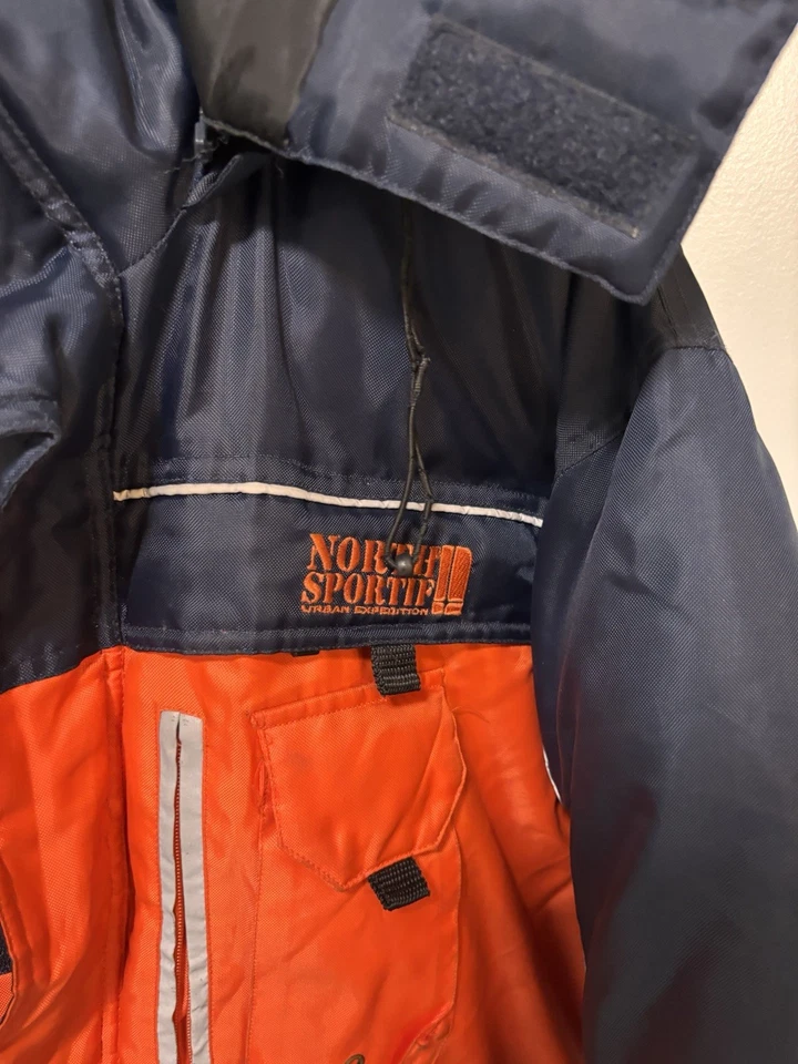 Men's M Winter Jacket Insulated, Blue/Orange, Medium, Hooded, North Sportif - Image 2 of 4