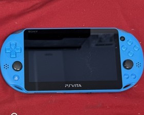 SONY PS VITA 2000 SLIM PCH-2000 AQUA BLUE W/ CHARGER TESTED WORKS FREE SHIPPING