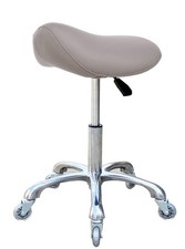 Professional Saddle Stool with Wheels Ergonomic Swivel Rolling Height