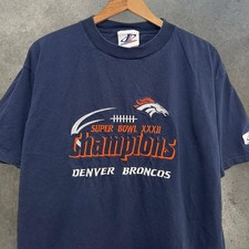 Vintage 90s Denver Broncos NFL Super Bowl Champions Embroidered T-Shirt Size L