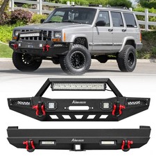 Front Or Rear Bumper Winch Mount Plate Set For 1984-2001 Jeep Cherokee Xj Black