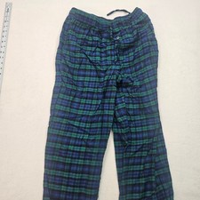 St. John's Bay Pajama Pants Mens M Blue Green Excellent Cotton Flannel Plaid