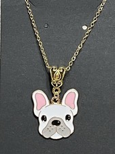 Adorable Dog Puppy Gold Enamel Bohemian Fashion Fun Necklace 18  