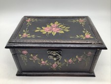 Vintage Hand Painted Wooden Jewelry/Trinket Box
