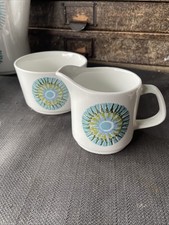 Vintage J&G Meakin Aztec Sugar Bowl & Milk Jug / Creamer Mid-Century Modern 60s