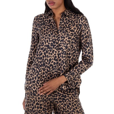 Max Mara Leopard Print Silk Shirt, Brand Size 44 ( US Size 10 )