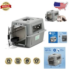 Airline Approved Sky Kennel for Small Dogs Up to 15 lbs, Heavy Duty Travel Crate