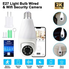 360 2K HD E27 Light Bulb Camera 2.4G/5G Wi-Fi IR Color Night Smart Home Camera