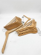 13 Premium Solid Wood Hangers - Mixed Lot with Metal Clips